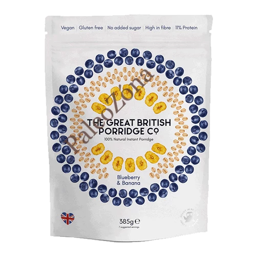 Instant  GM Zabkása áfonya@banán 385g- The Great British Porridge co