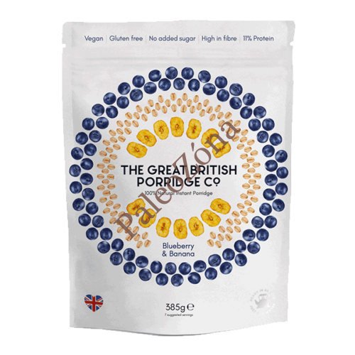 Instant  GM Zabkása áfonya@banán 385g- The Great British Porridge co