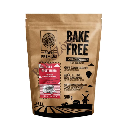 Bake Free Puha sportkenyér csökkentett szénhidráttartalommal 500g - Éden Prémium