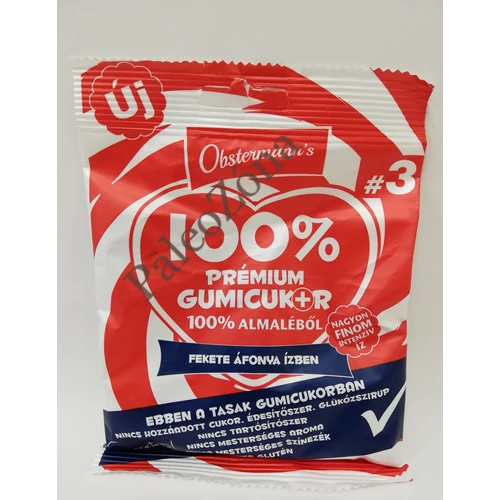 100% természetes gumicukor 80g Fekete áfonyás - Obstermann`s