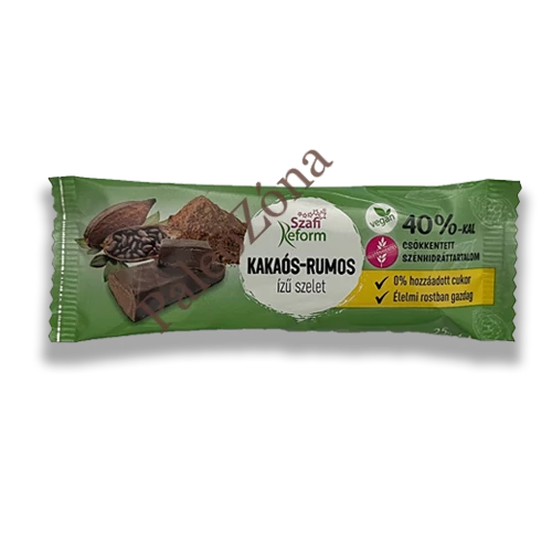 Kakaós-rumos ízű szelet 25g - Szafi Reform