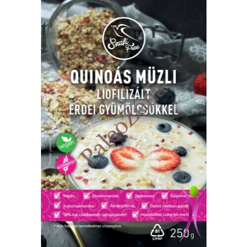 Quinoás müzli liofilizált erdei gyümölcsökkel 250g-Szafi Free
