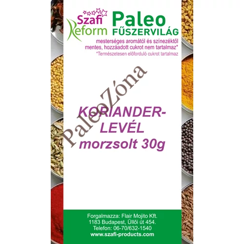 Korianderlevél morzsolt 30g - Szafi Reform