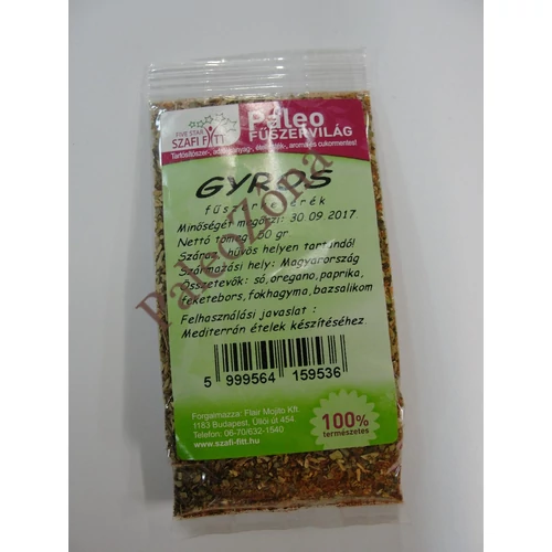 Gyros fűszerkeverék 50g - Szafi