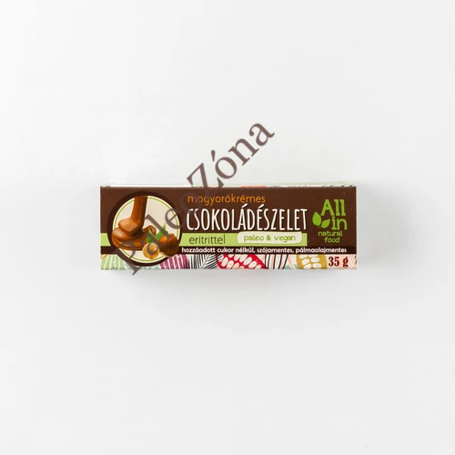 Mogyorókrémes csokoládészelet 35g - All In natural food