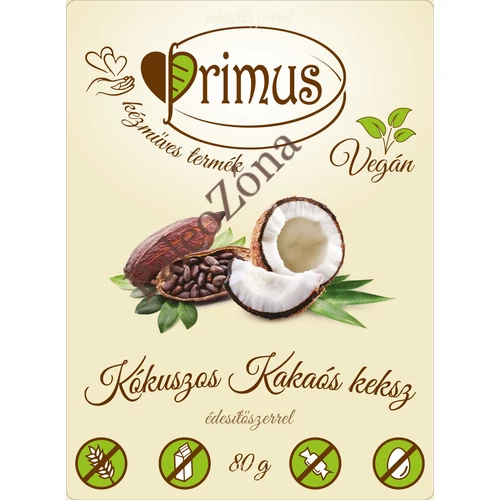 Kakaós-kókuszos keksz 80g - Primus