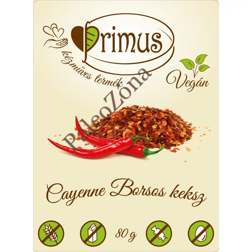 Cayenne borsos keksz 80g - Primus