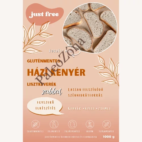 GM Házi kenyér lisztkeverék zabbal 1000g- Just Free