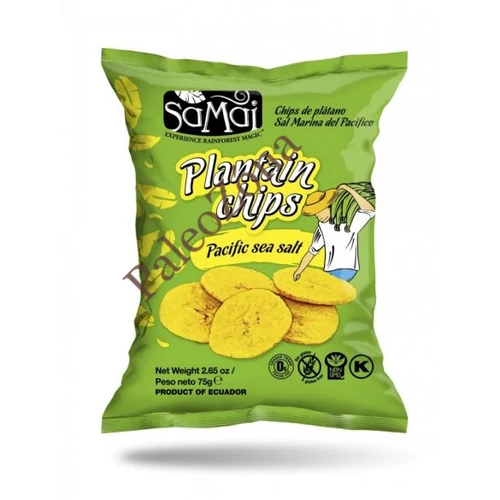 Plantain (főzőbanán) chips tengeri sós 75g - Samai
