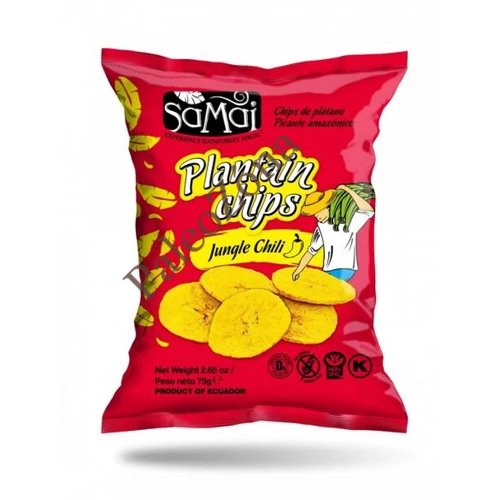 Plantain (főzőbanán) chips csípős chili 75g - Samai