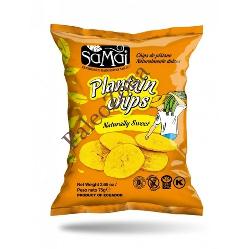 Plantain (főzőbanán) chips natur édes 75g - Samai
