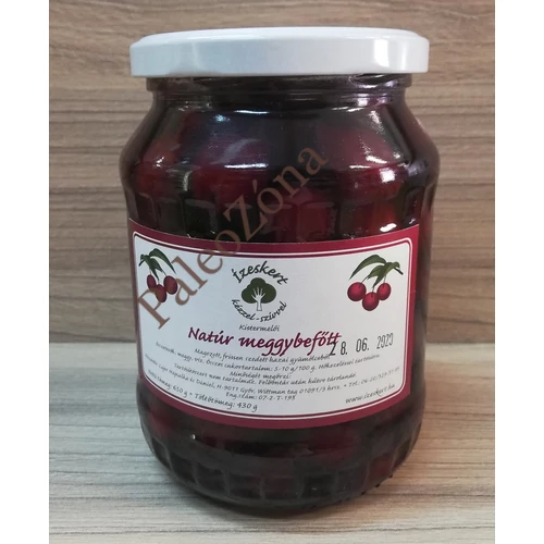 Natúr meggybefőtt 650g - Ízeskert