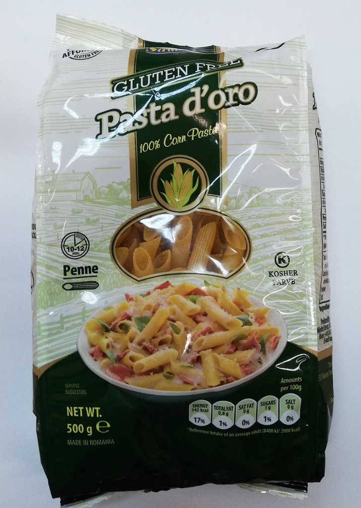 Pasta d`oro Penne tészta 500g gluténmentes PaleoZóna gluténmentes